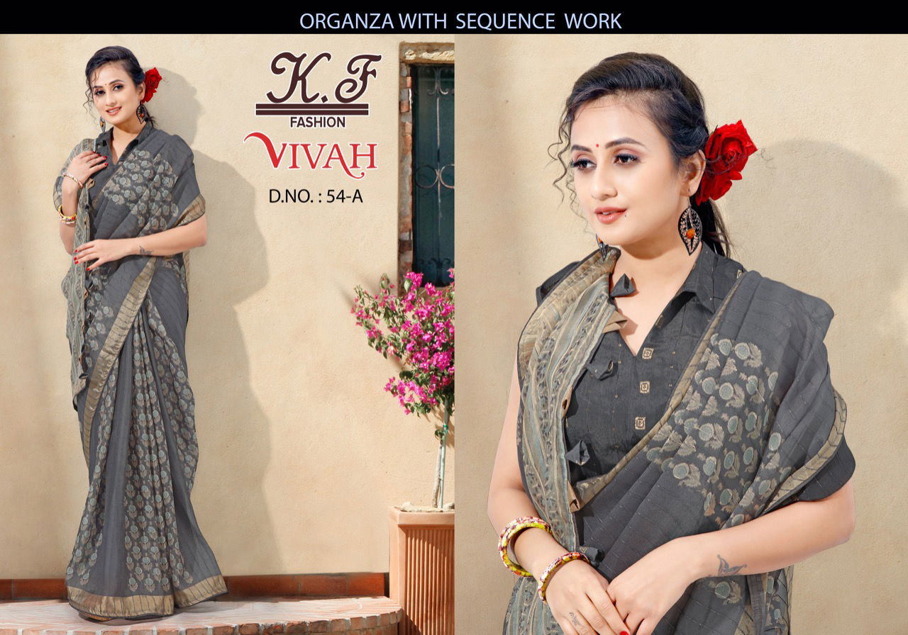 KF VIVAH 54 Latest Designer Ethnic Wear Organza Print New Saree Collection